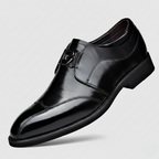Matteo - Men's Slip-On Loafers with Metal Buckle Detail