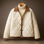 Meredith - Women's Quilted Jacket with Suede Collar