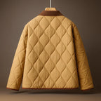 Meredith - Women's Quilted Jacket with Suede Collar