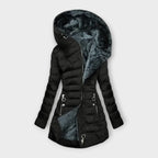 Minerva - Women's Quilted Puffer Coat with Faux-Fur Hood