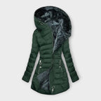 Minerva - Women's Quilted Puffer Coat with Faux-Fur Hood