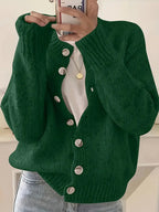 Morgan - Women's Round Neck Long Sleeve Knit Cardigan 