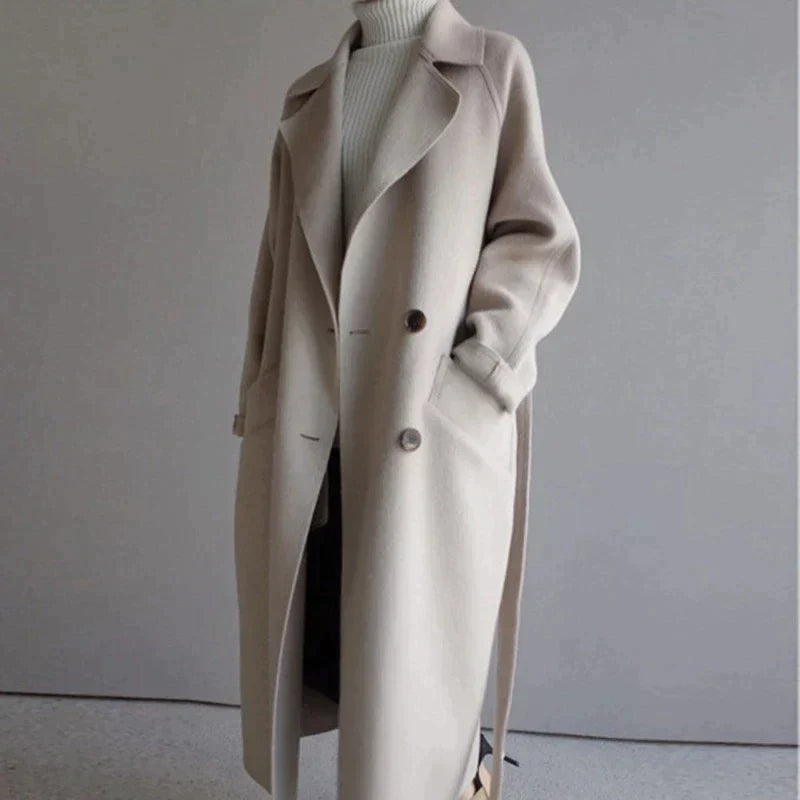 Natalia - Women's Double-Breasted Wool Coat
