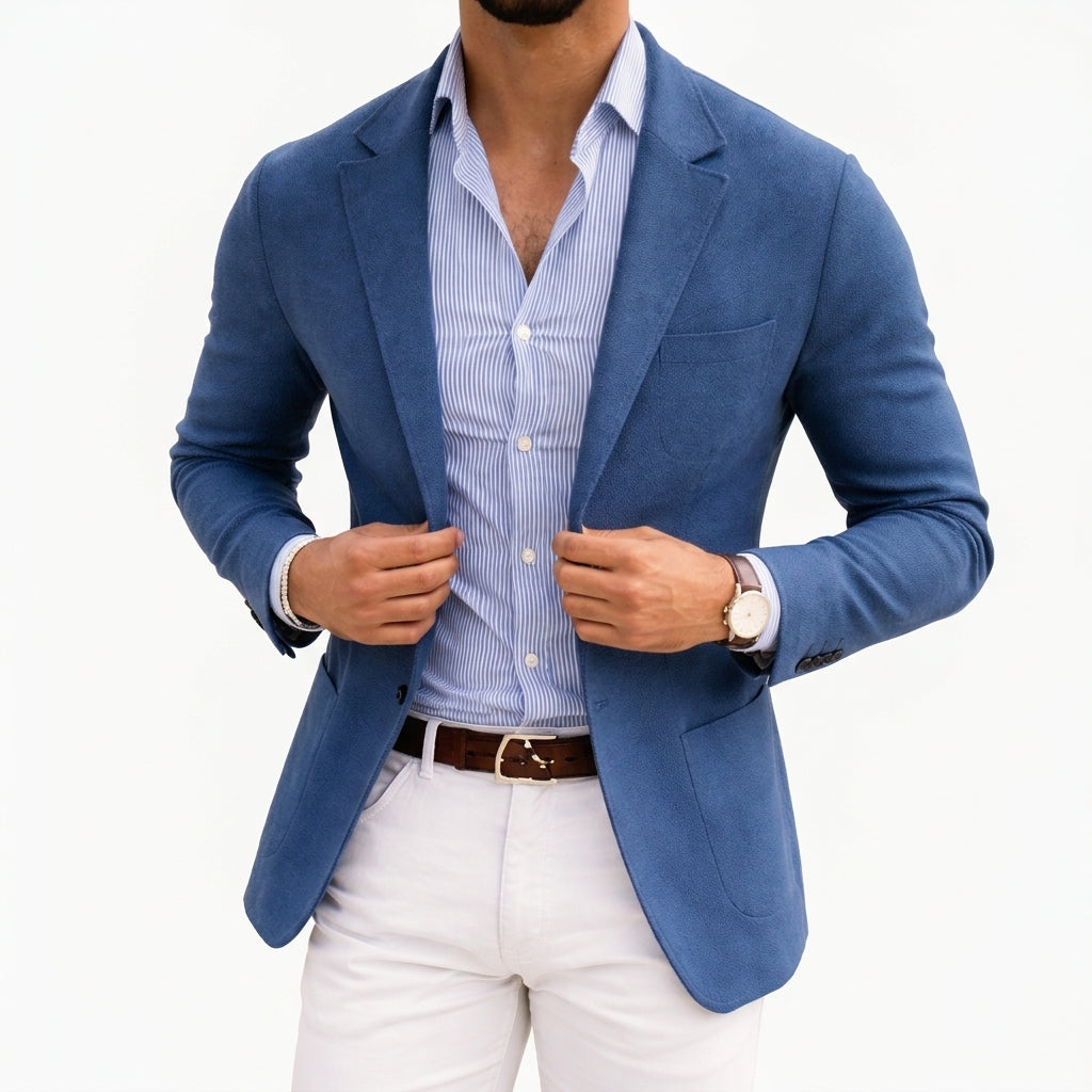 Nathaniel - Men's Notch Lapel Knit Blazer