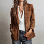 Nevaeh - Women's Notch Lapel Button-Front Blazer