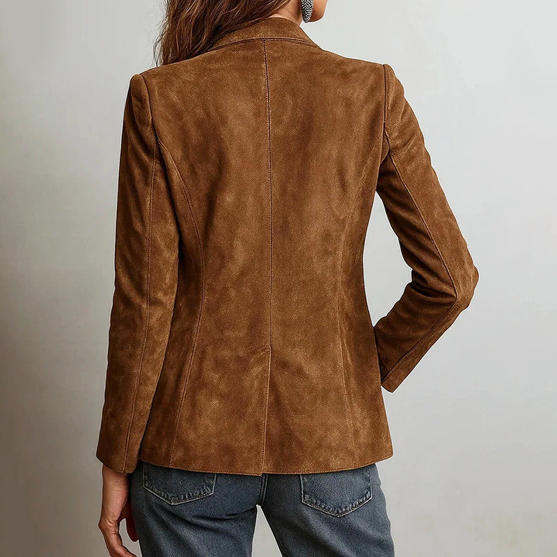 Nevaeh - Women's Notch Lapel Button-Front Blazer