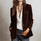 Nevaeh - Women's Notch Lapel Button-Front Blazer
