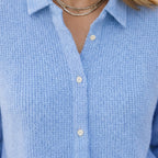 Nicoletta - Women's Collared Button-Front Ribbed Knit Cardigan