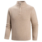 Nikolai - Men's Half-Zip Mock Neck Ribbed Knit Sweater