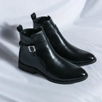 Octavian - Men's Side-Zip Chelsea Boots with Block Heel