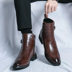 Octavian - Men's Side-Zip Chelsea Boots with Block Heel