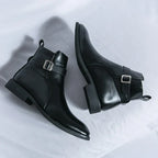 Octavian - Men's Side-Zip Chelsea Boots with Block Heel