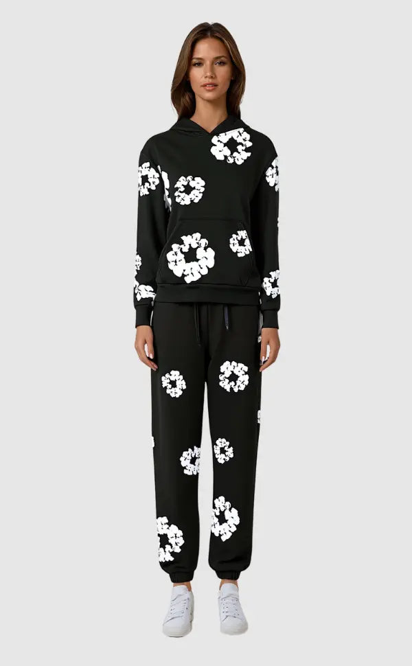 Odessa - Women's Floral Graphic Hoodie and Jogger Set