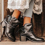 Odette - Women's Lace-Up Block Heel Ankle Boots