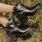 Odette - Women's Lace-Up Block Heel Ankle Boots