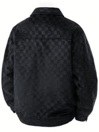Orson - Men's Checkered Suede Jacket with Snap Cuffs