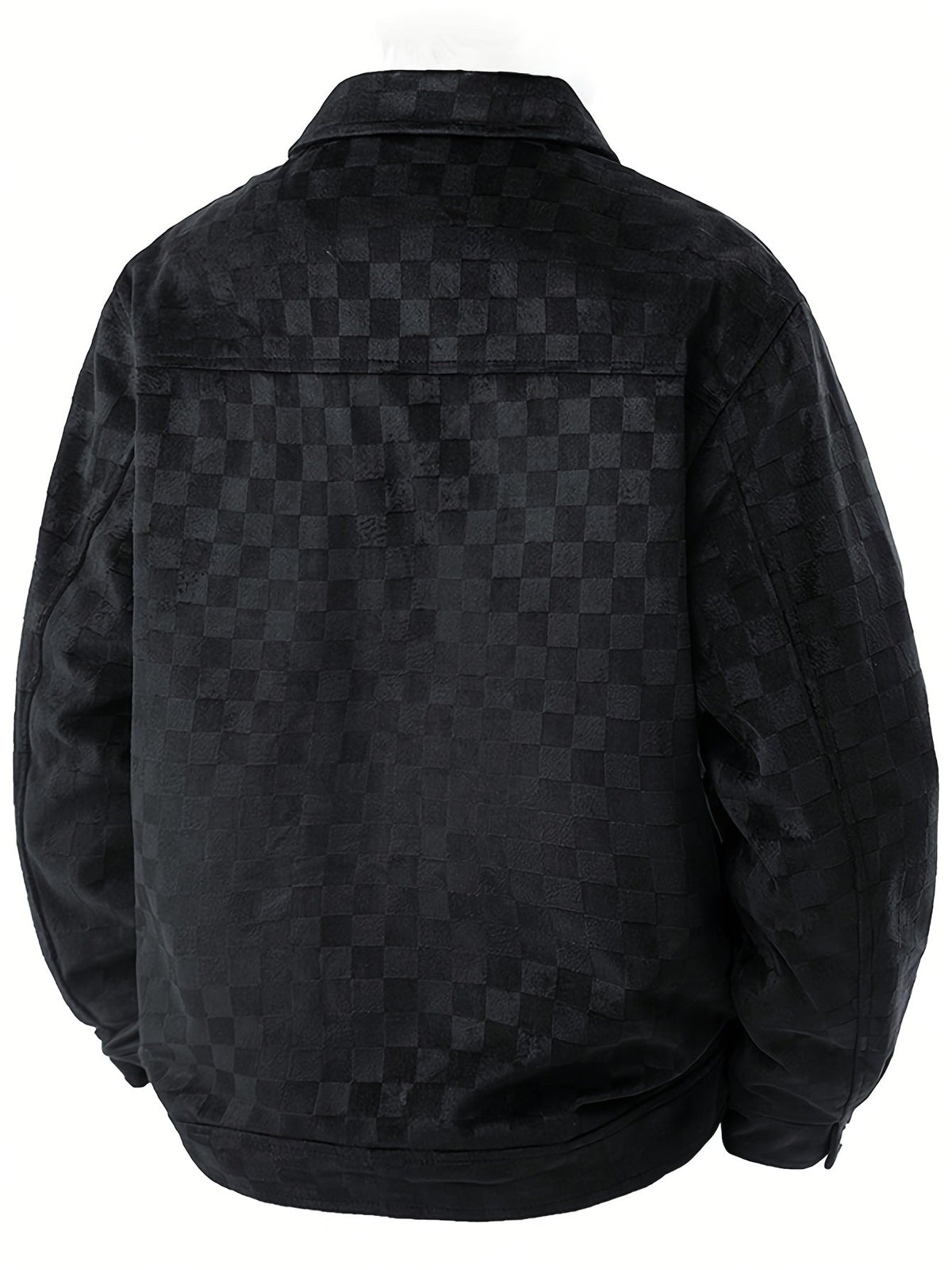 Orson - Men's Checkered Suede Jacket with Snap Cuffs