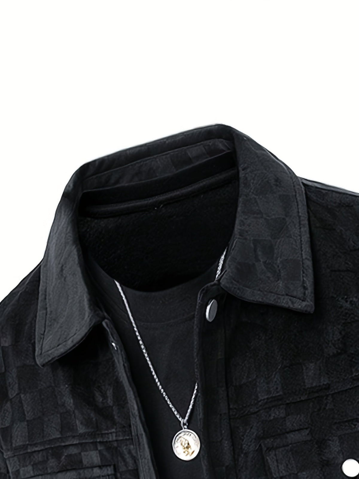 Orson - Men's Checkered Suede Jacket with Snap Cuffs