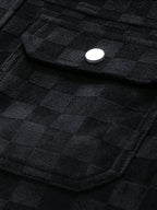 Orson - Men's Checkered Suede Jacket with Snap Cuffs