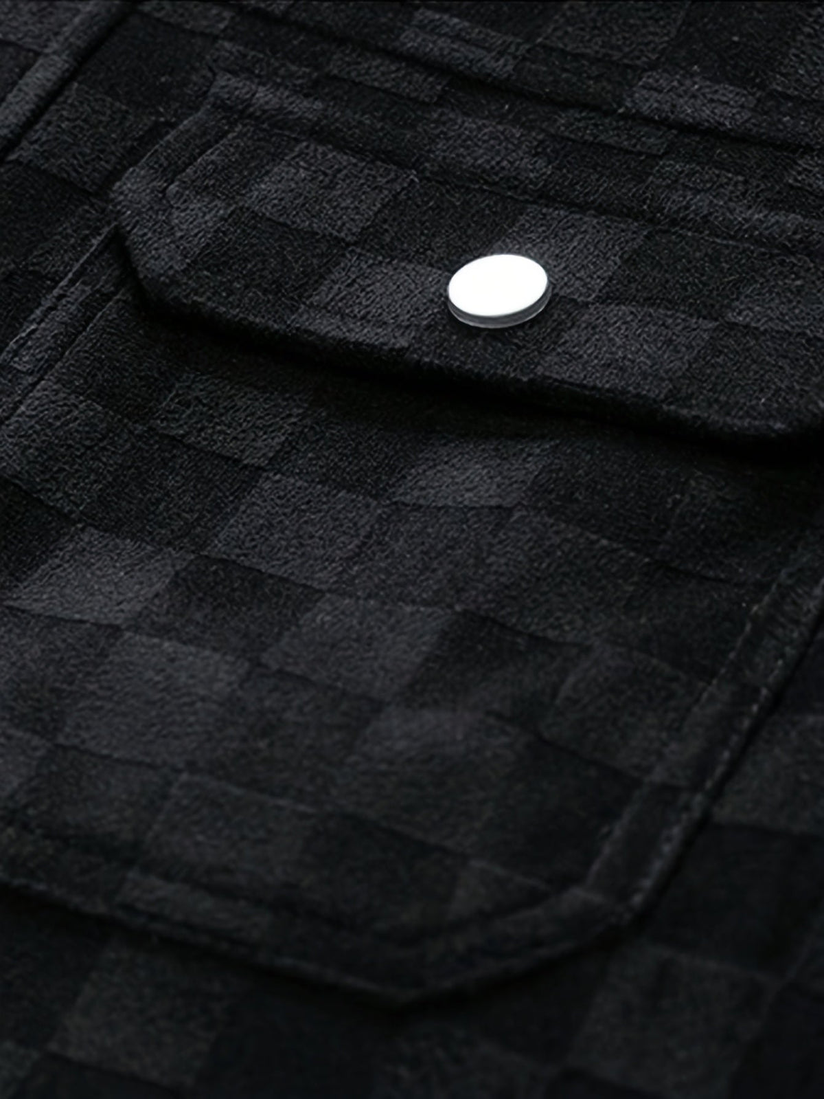 Orson - Men's Checkered Suede Jacket with Snap Cuffs