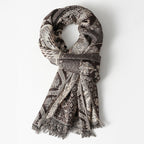 Oslo - Jacquard Woven Scarf with Fringed Hem
