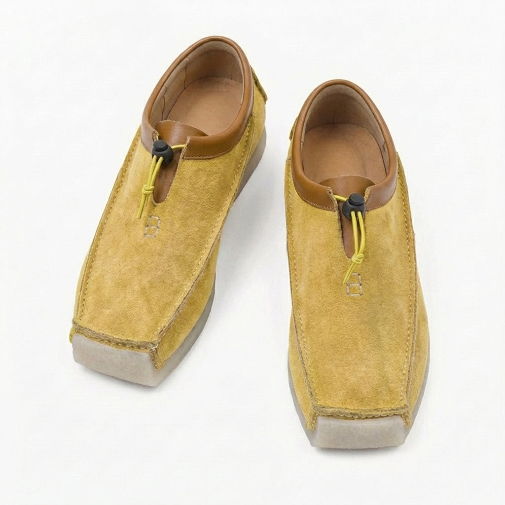 Owen - Men's Suede Loafers with Drawstring Closure