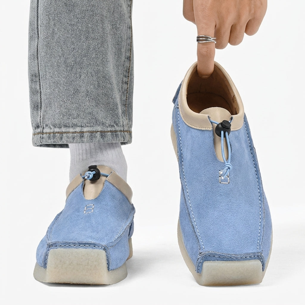 Owen - Men's Suede Loafers with Drawstring Closure