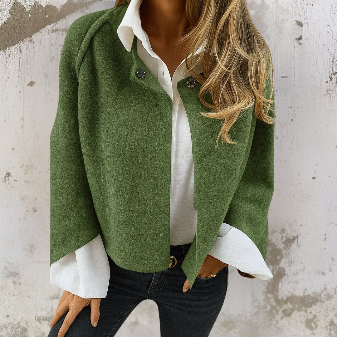 Piper - Women's Button-Front Draped Cardigan