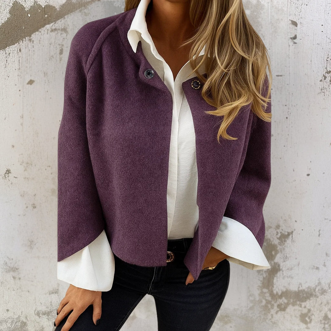 Piper - Women's Button-Front Draped Cardigan