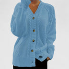 Portia - Women's Cable-Knit Button-Front Cardigan