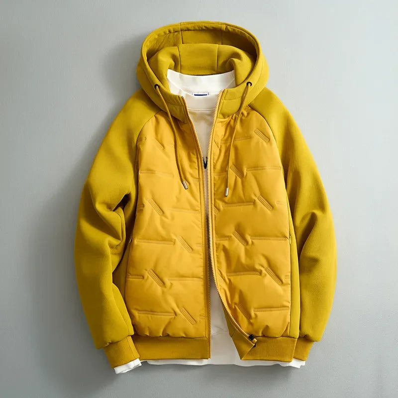 Quinlan - Men's Quilted Puffer Jacket with Drawstring Hood