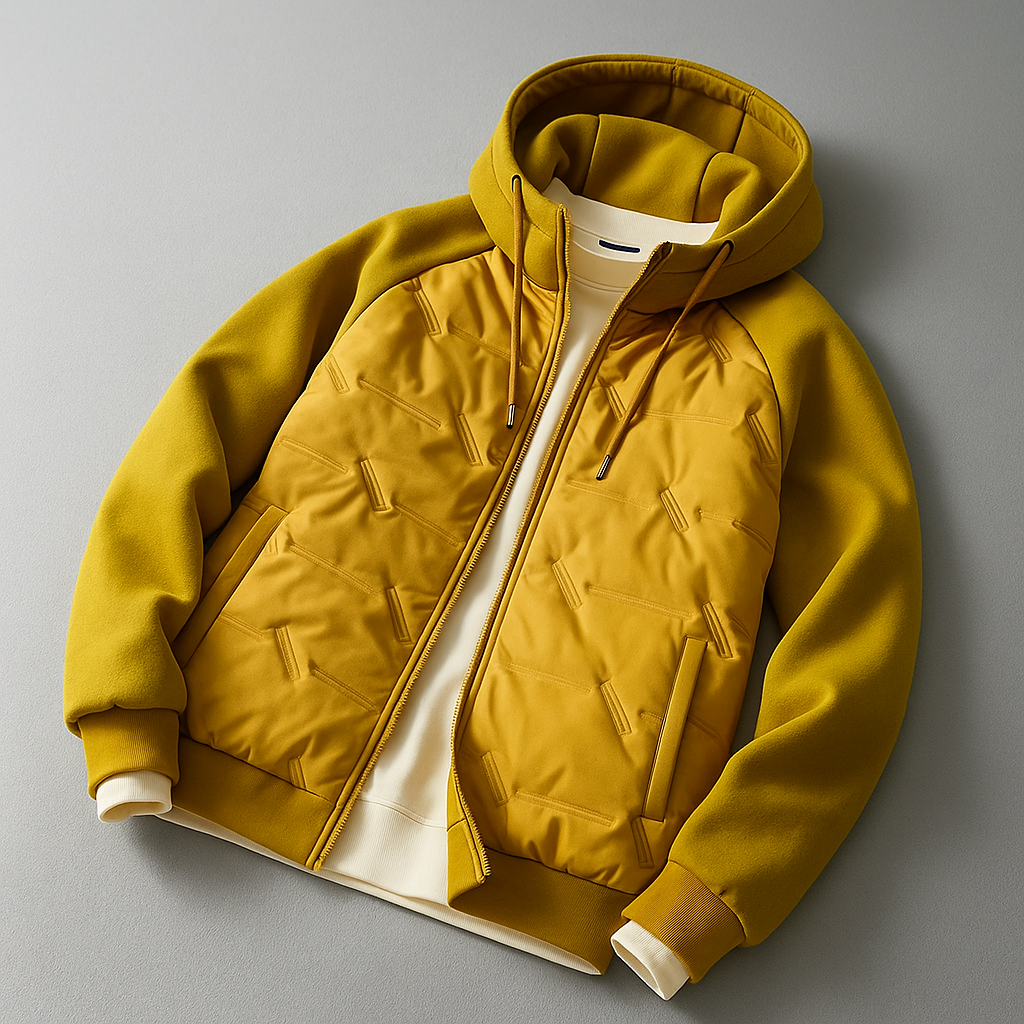 Quinlan - Men's Quilted Puffer Jacket with Drawstring Hood