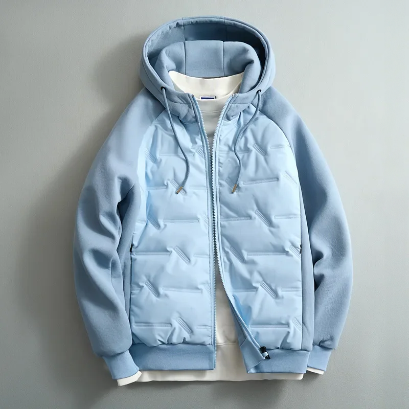 Quinlan - Men's Quilted Puffer Jacket with Drawstring Hood