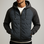 Quinlan - Men's Quilted Puffer Jacket with Drawstring Hood