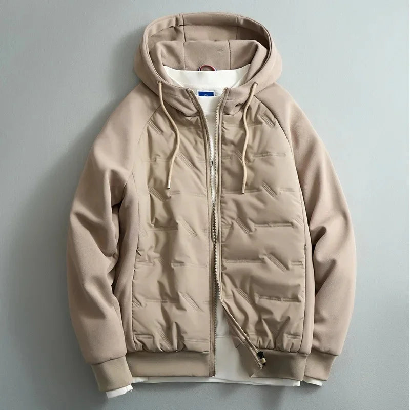 Quinlan - Men's Quilted Puffer Jacket with Drawstring Hood