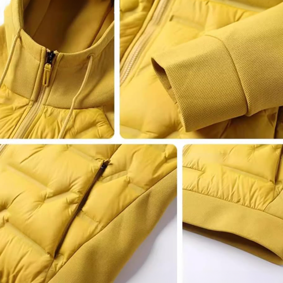 Quinlan - Men's Quilted Puffer Jacket with Drawstring Hood