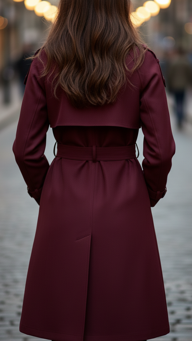 Quinley - Women's Double-Breasted Belted Trench Coat