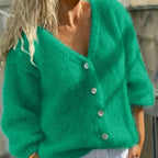 Raelyn - Women's Oversized Button-Front Cardigan