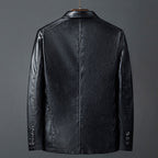 Rhodes - Men's Two-Button Leather Blazer with Notch Lapels