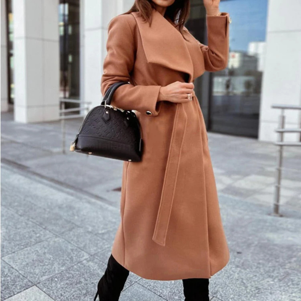 Rosemary - Women's Oversized-Collar Wool-Blend Coat