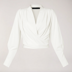 Rosie - Women's Wrap Blouse with Puff Sleeves