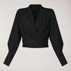 Rosie - Women's Wrap Blouse with Puff Sleeves