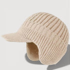 Roxanne - Women's Ribbed Knit Ear-Flap Cap