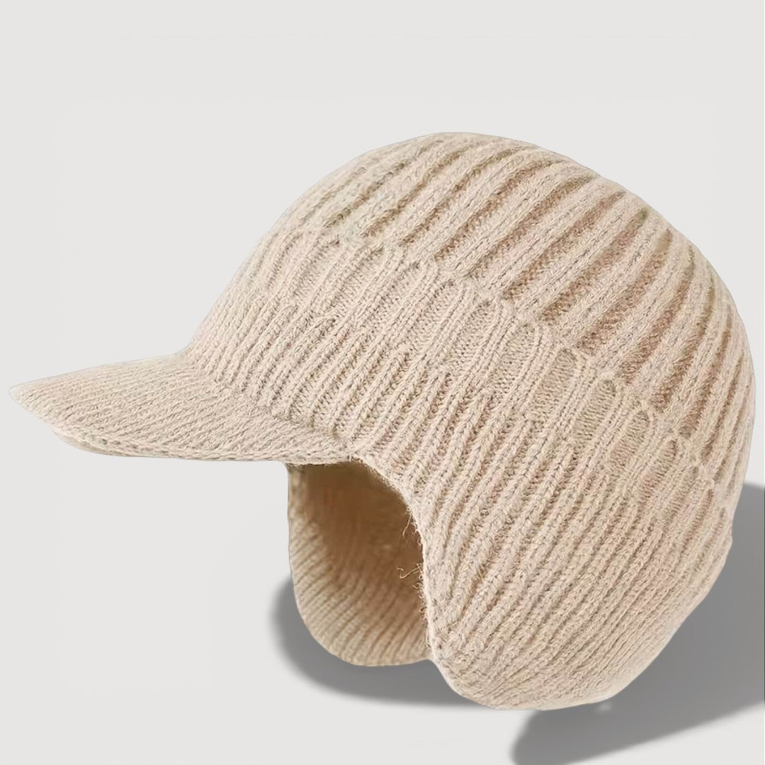 Roxanne - Women's Ribbed Knit Ear-Flap Cap
