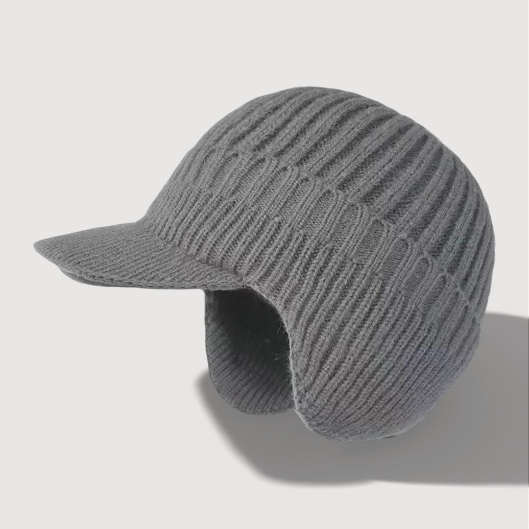 Roxanne - Women's Ribbed Knit Ear-Flap Cap