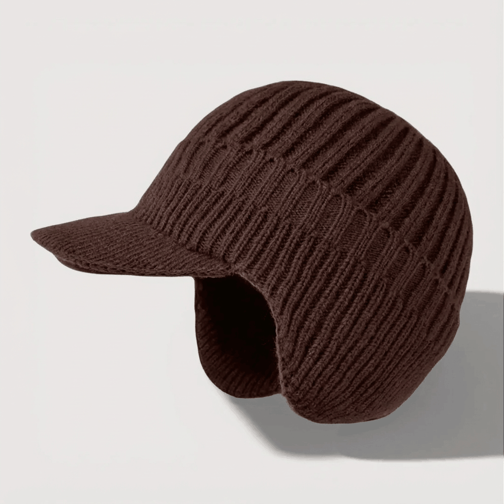 Roxanne - Women's Ribbed Knit Ear-Flap Cap