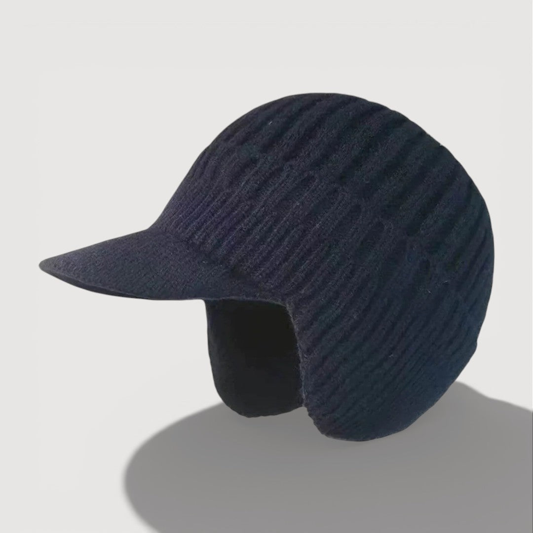 Roxanne - Women's Ribbed Knit Ear-Flap Cap
