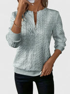 Samara - Women's Cable Knit Half-Zip Sweater