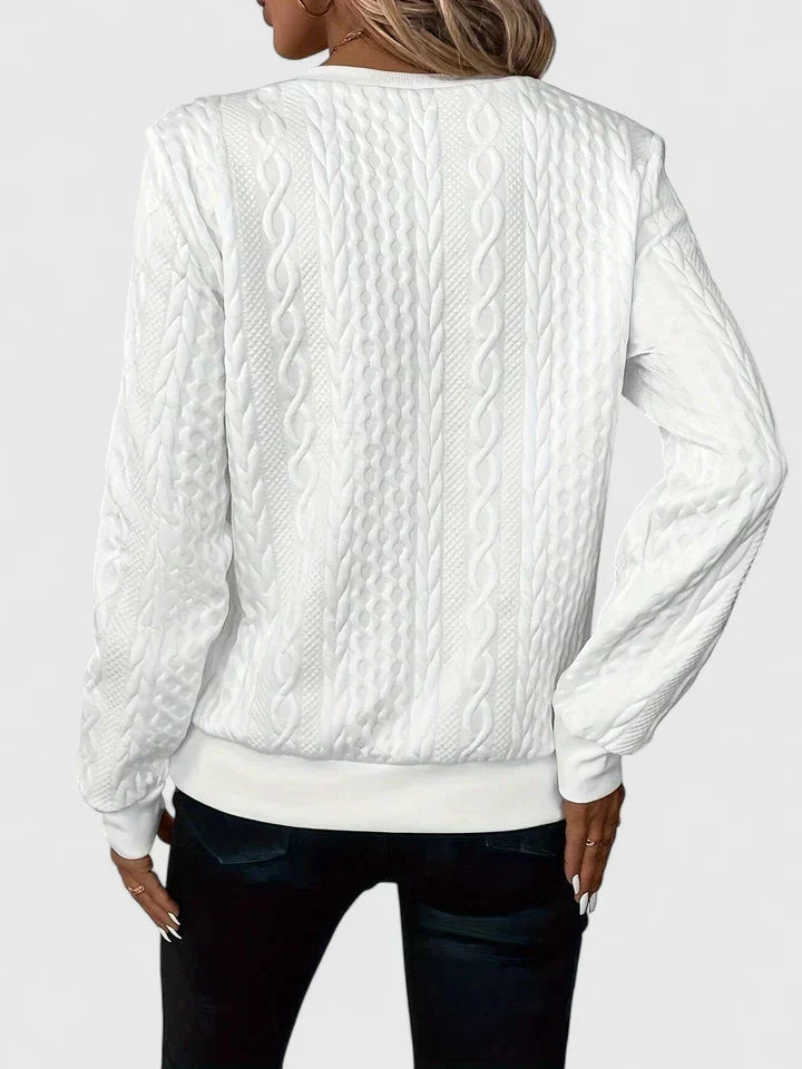 Samara - Women's Cable Knit Half-Zip Sweater