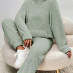 Shaira - Women's Textured Hoodie and Tapered Lounge Pants Set